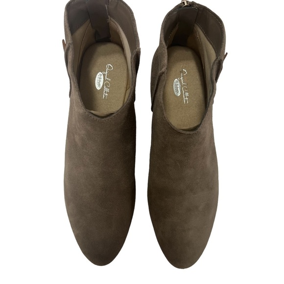 Dr Scholl’s Womens 9 1/2 Ankle Boots Brown Gray Suede Leather booties tan NWT - Picture 6 of 16